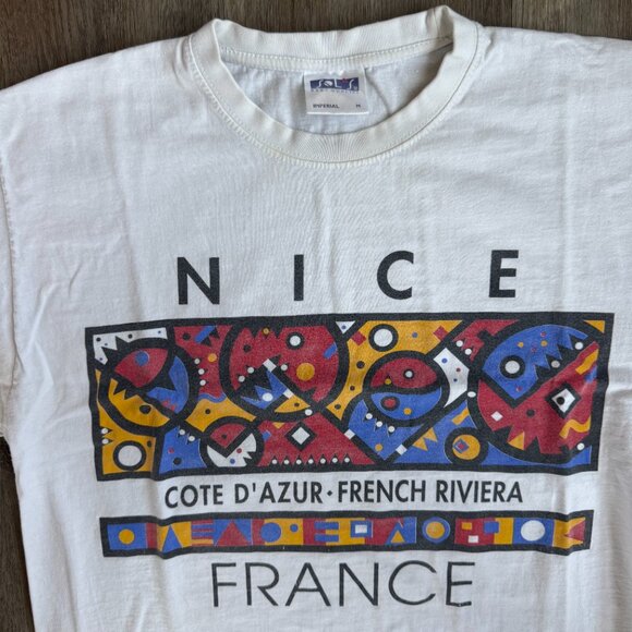 Vintage Nice France T Shirt French Riviera Medium - Picture 2 of 2